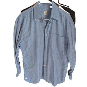 Peter Milar Blue Check Button Down M Men's Shirt